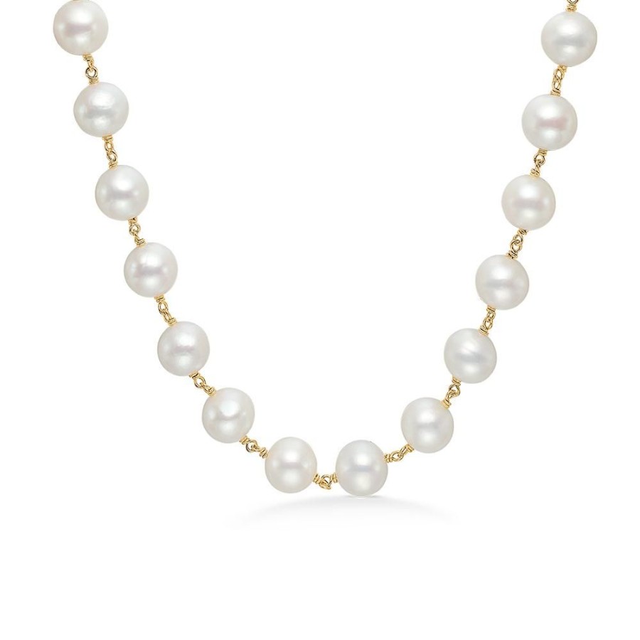 Jewellery Mads Z | Treasure Necklace In 14 Kt. Gold With Cultural Pearls