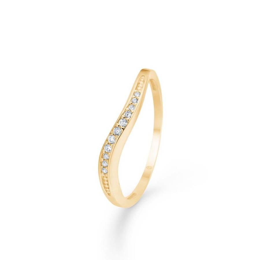 Jewellery Mads Z | Maggie Ring In 8 Ct. Gold With Zirconia