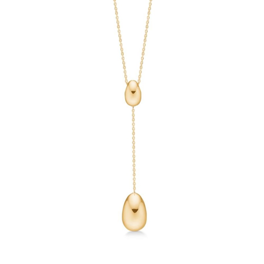 Jewellery Mads Z | Dangling Ellipse Pendant In 14 Kt. Gold