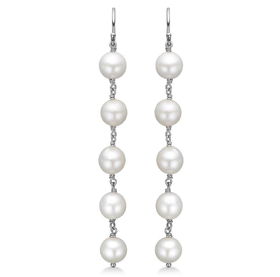 Jewellery Mads Z | Treasure Silver Earrings With 5 Cultured Pearls