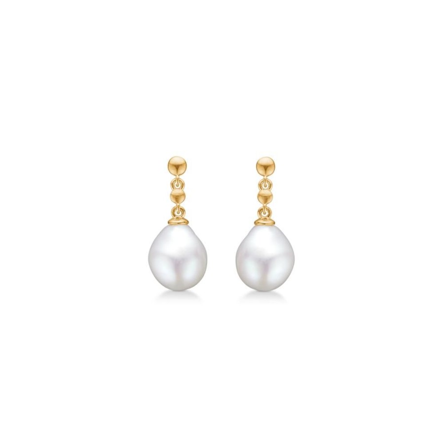 Jewellery Mads Z | Sally Earrings In 8 Ct. Gold With Cultured Pearls