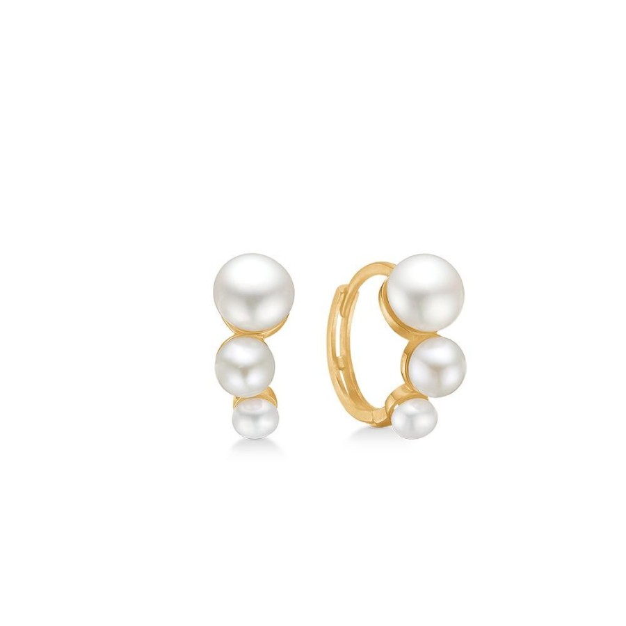 Jewellery Mads Z | Daizy Earrings In 8 Ct. Gold With Cultured Pearls