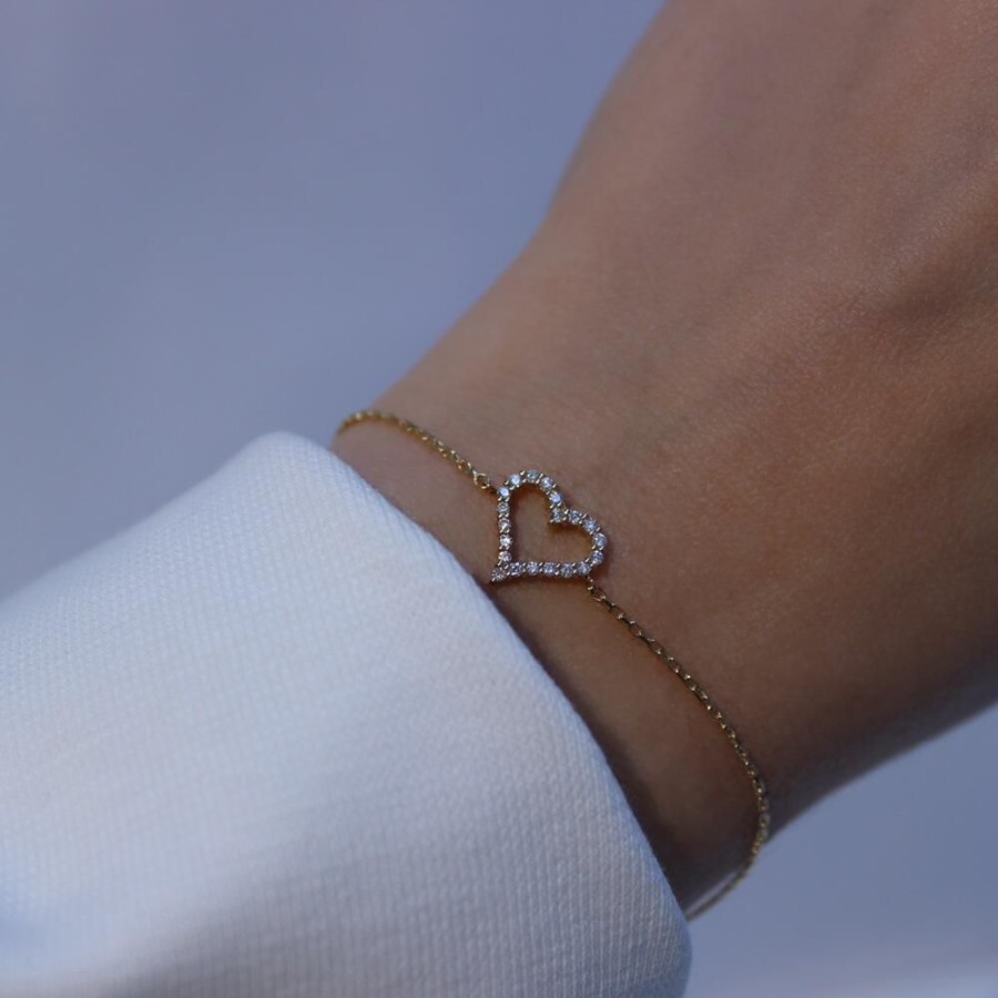 Jewellery Mads Z | Tender Heart Bracelet 14 Ct. Gold