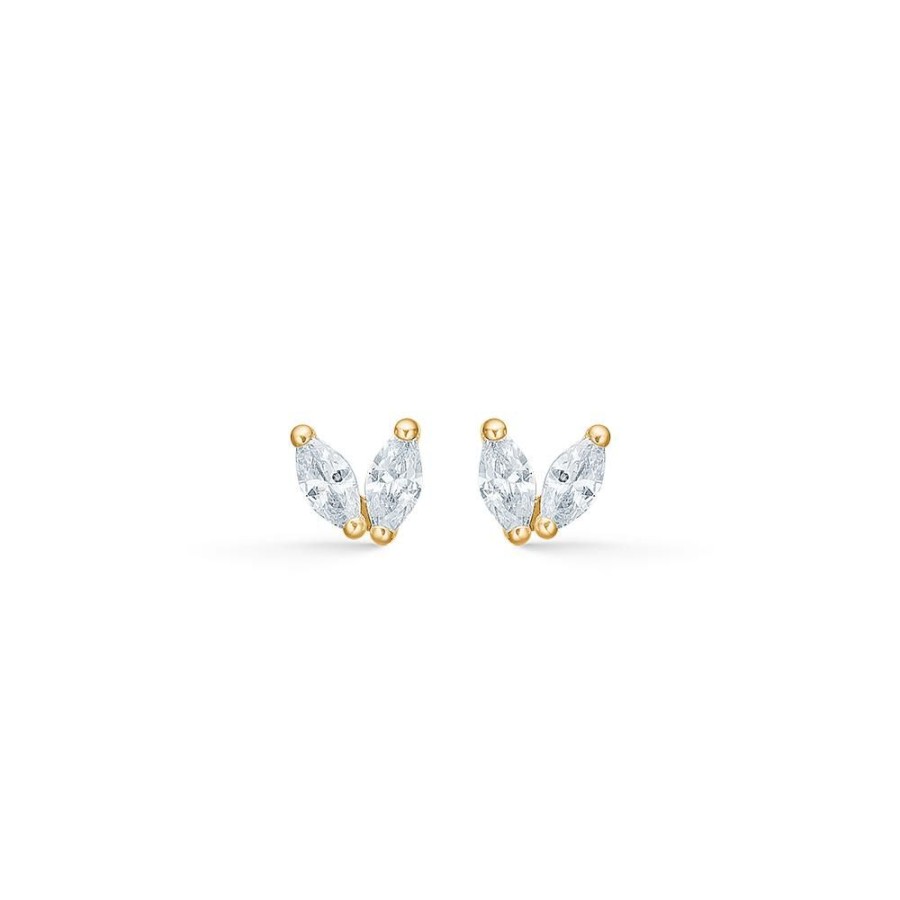 Jewellery Mads Z | Emilia Earrings In 8 Ct. Gold With Zirconia