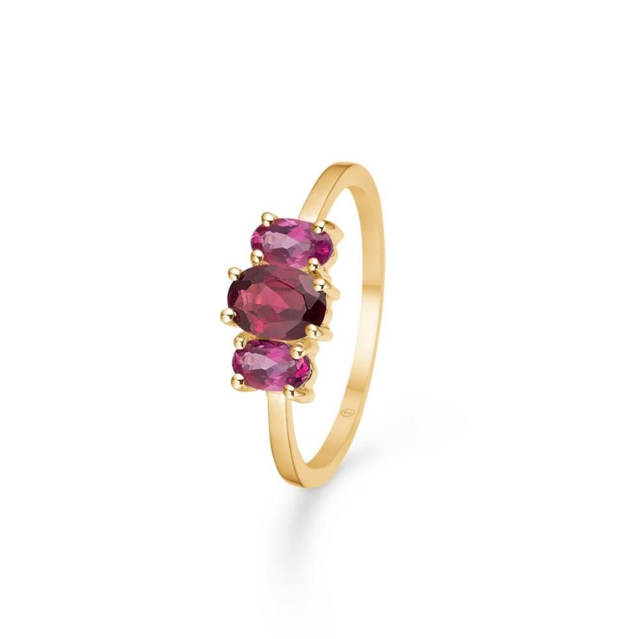 Jewellery Mads Z | Hyacinth Ring In 8 Ct. Gold With Pink Topaz And Rhodonite