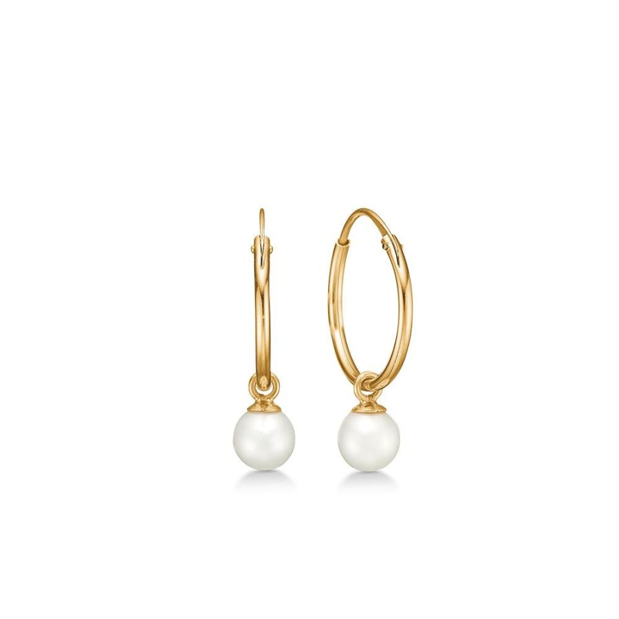 Jewellery Mads Z | Orbit Pearl Earrings 8 Ct. Gold