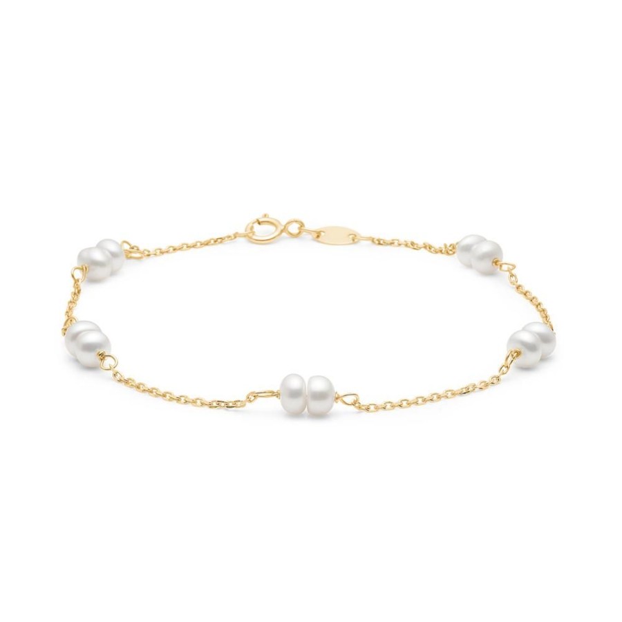 Jewellery Mads Z | Ashley Bracelet In 8 Ct. Gold With Pearls