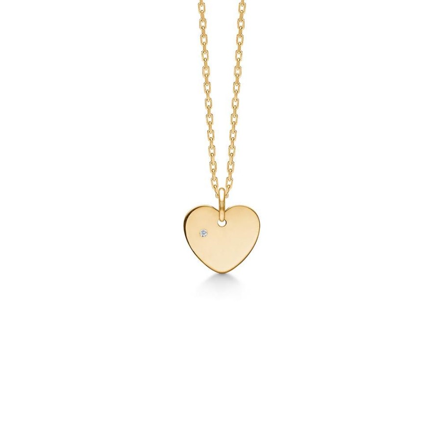 Jewellery Mads Z | Love Token Pendant In 8 Kt. Gold With Brilliants