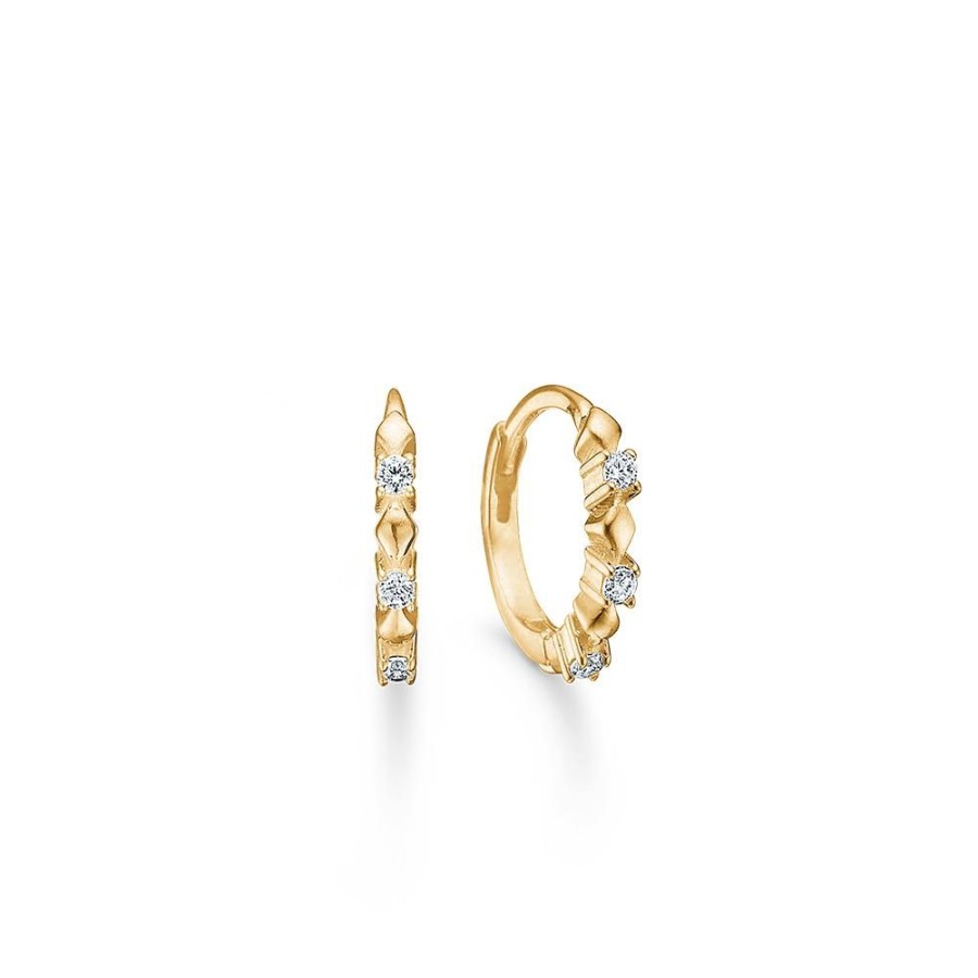 Jewellery Mads Z | Melody Earrings In 8 Ct. Gold With Zirconia