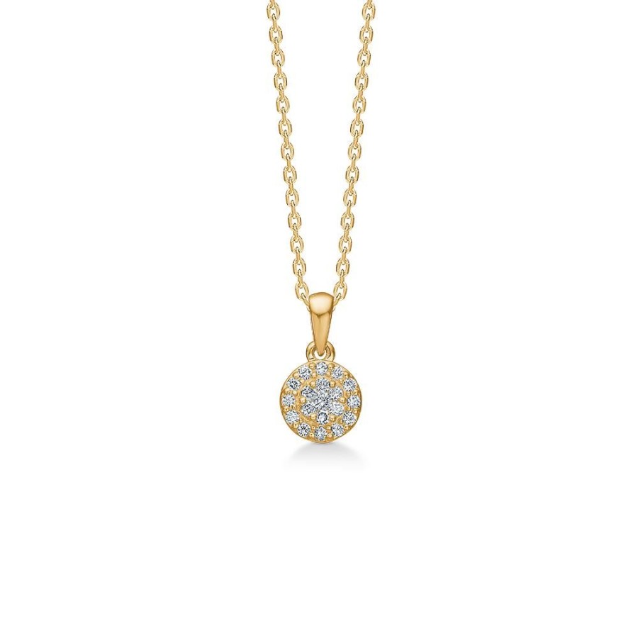 Jewellery Mads Z | Eleanor Petite Pendant In 14 Ct. Gold With Diamonds