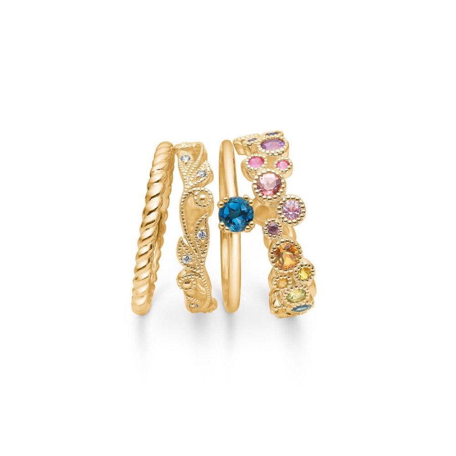 Jewellery Mads Z | Poetry Solitaire London Blue Ring In 14 Kt. Gold With London Blue Topas