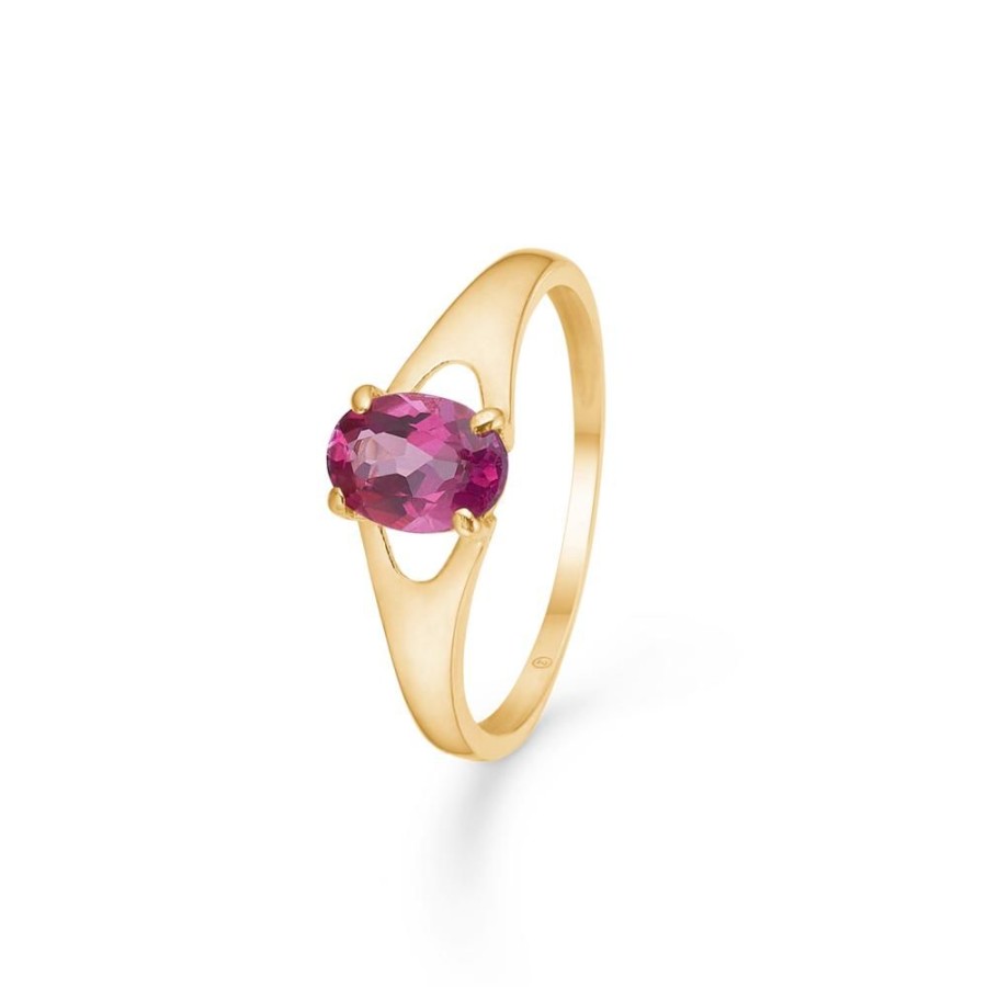 Jewellery Mads Z | Hyacinth Ring In 8 Ct. Gold With Pink Topaz