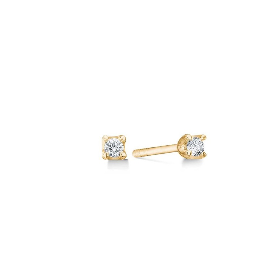 Jewellery Mads Z | Crown Earrings 14 Ct. Gold W. 0,09 Ct.