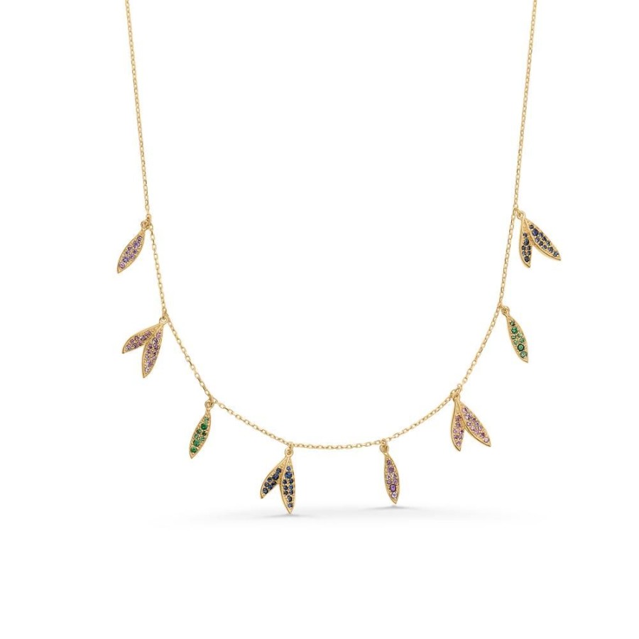 Jewellery Mads Z | Papageno Necklace In 14 Kr. Gold With Real Gems