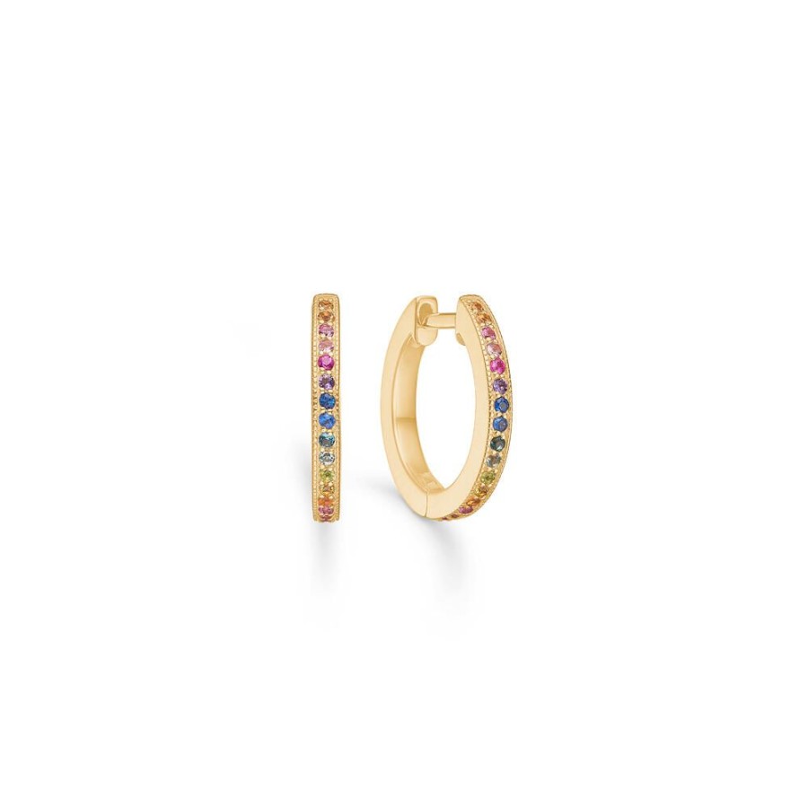 Jewellery Mads Z | Poetry Rainbow Earrings In 14 Kt. Gold With Real Gems