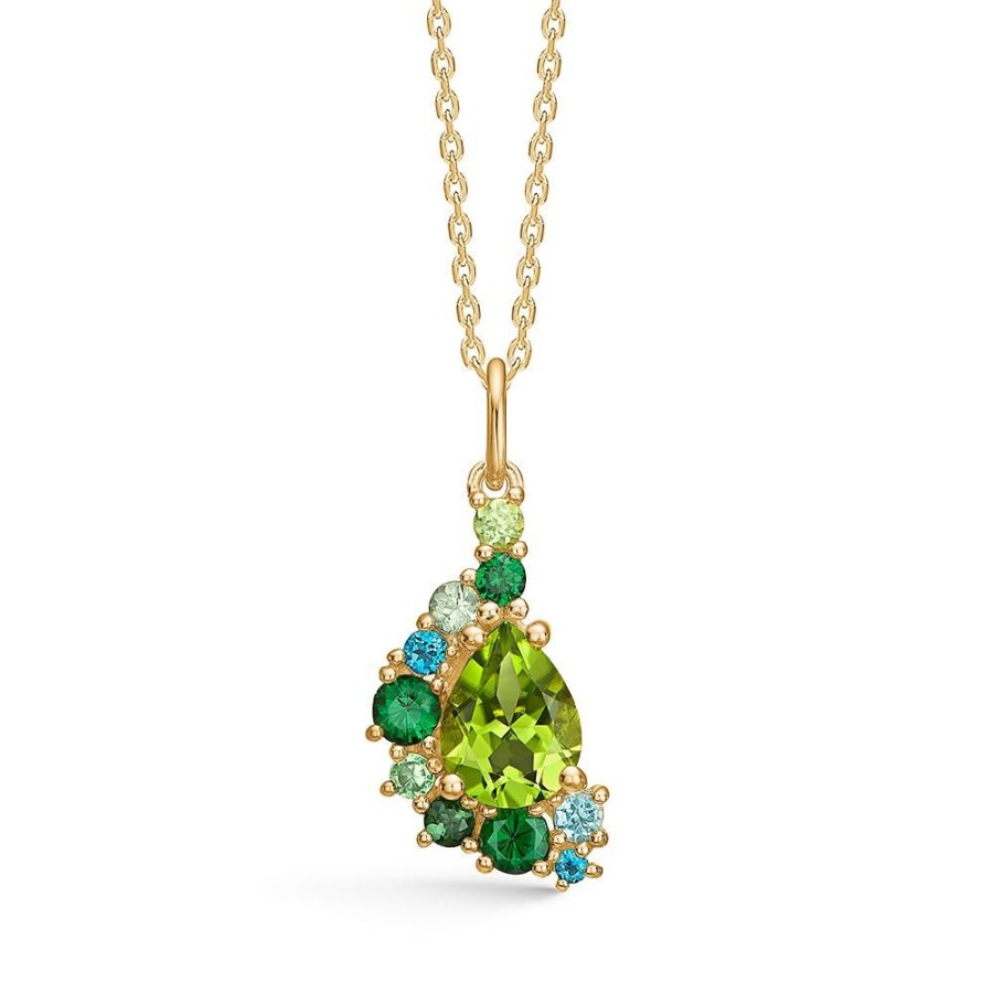 Jewellery Mads Z | Four Seasons Spring Pendant In 14 Ct. Gold With Genuine Stone