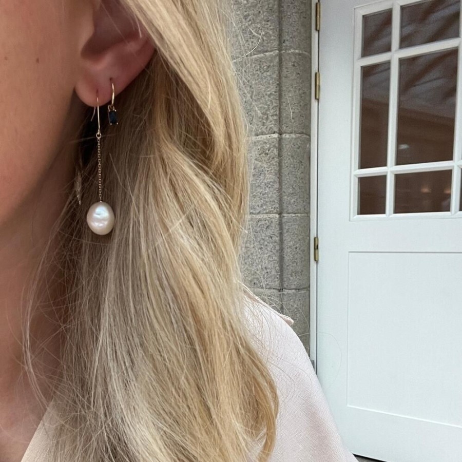 Jewellery Mads Z | Fifty Shades Earrings In 8 Ct. Gold With Pearl