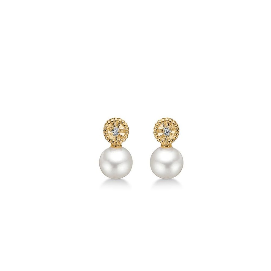 Jewellery Mads Z | Tiny Diamond Earrings 14 Ct. Gold