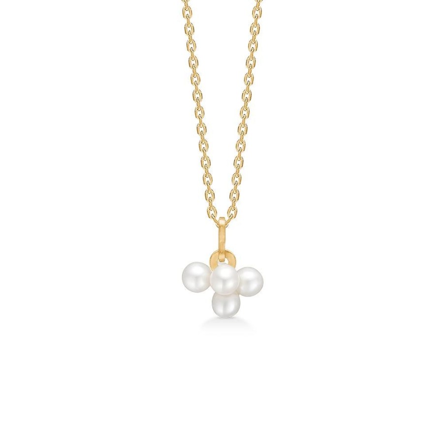 Jewellery Mads Z | Daizy Pendant In 8 Ct. Gold With Cultured Pearls