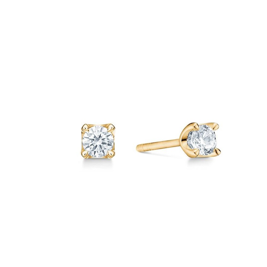 Jewellery Mads Z | Crown Earrings 14 Ct. Gold W. 0,50 Ct.