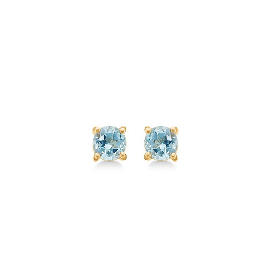 Jewellery Mads Z | Aria Earrings In 8 Ct. Gold With Blue Topaz