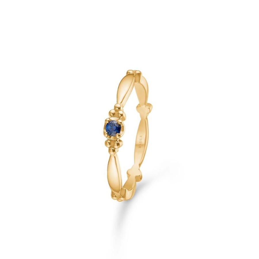 Jewellery Mads Z | Poetry Xo Ring In 14 Ct. Gold With Sapphire