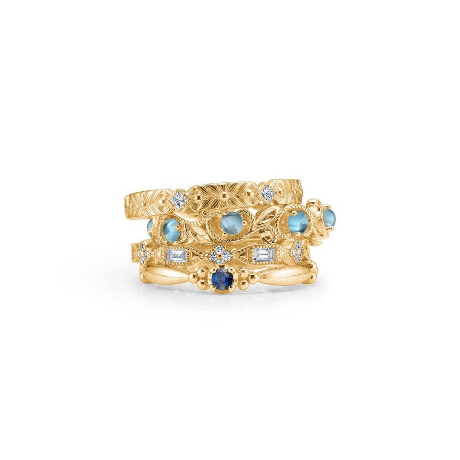 Jewellery Mads Z | Poetry Xo Ring In 14 Ct. Gold With Sapphire