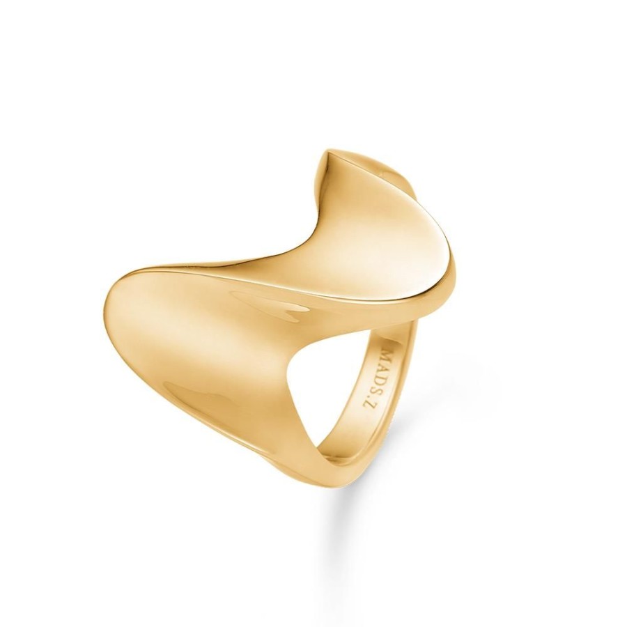 Jewellery Mads Z | Big Wave Ring In 14 Ct. Gold