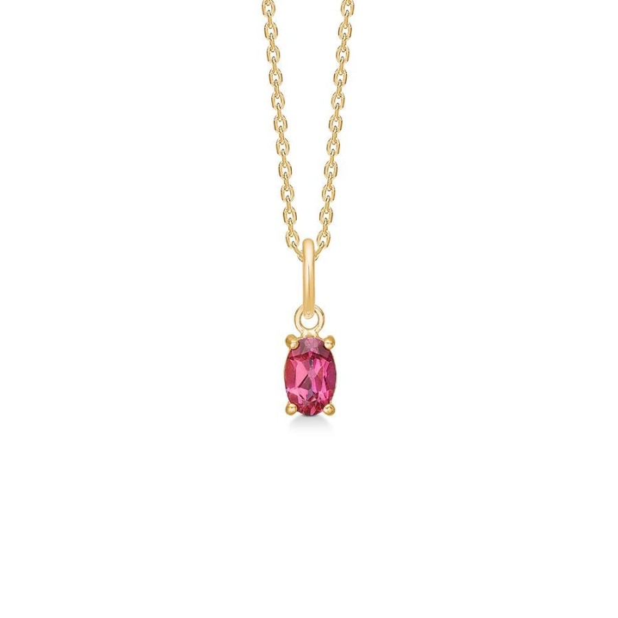 Jewellery Mads Z | Aria Pendant In 8 Ct. Gold With Pink Topaz