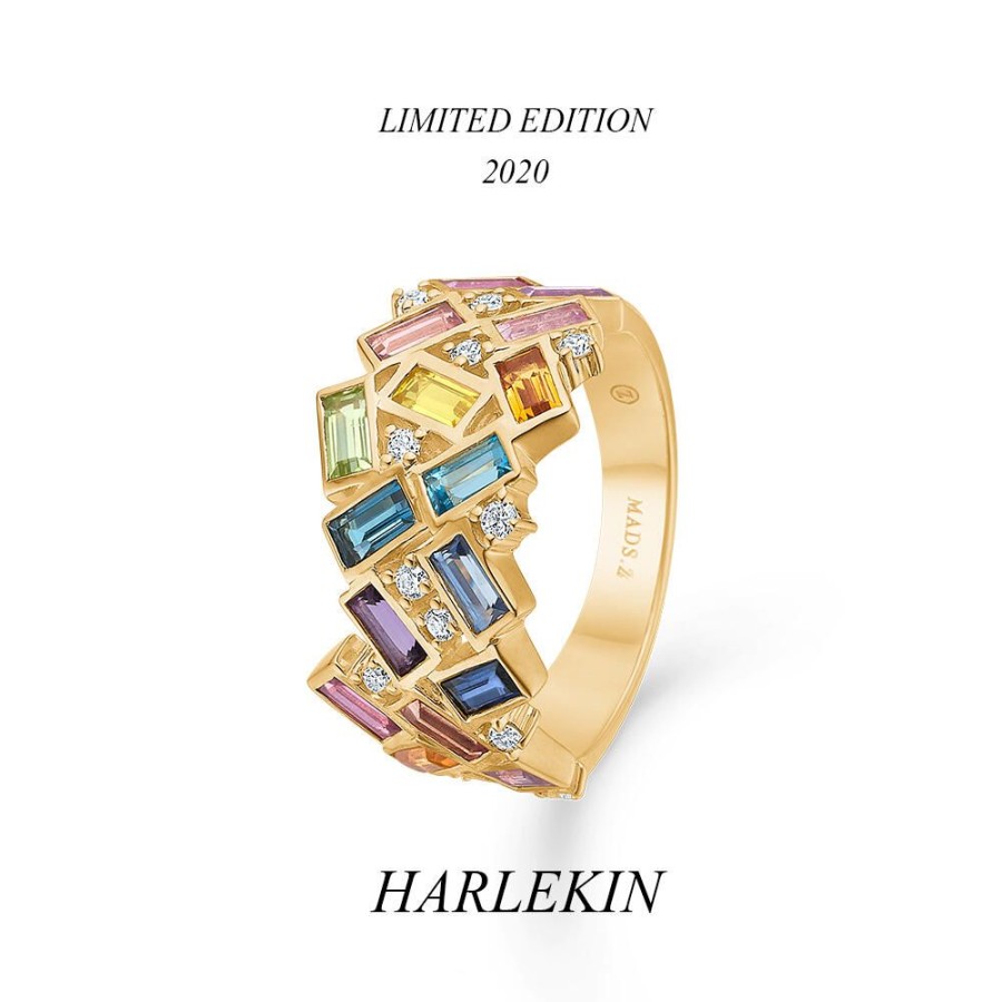 Jewellery Mads Z | Harlekin Ring In 14 Ct. Gold W. Precious Stones