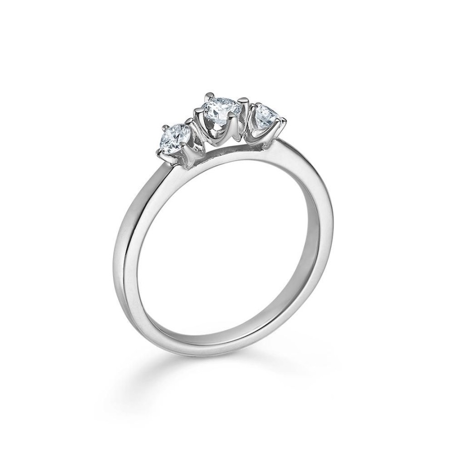 Jewellery Mads Z | Crown Trinity 14 Ct. White Gold W. 0,34 Ct.