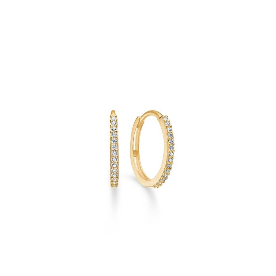 Jewellery Mads Z | Sparkle Earrings In 8 Ct. Gold With Zirconia