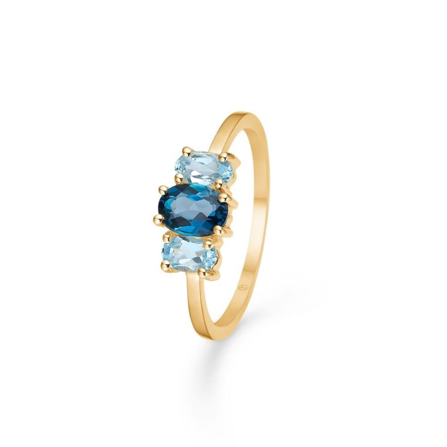 Jewellery Mads Z | Hyacinth Ring In 8 Ct. Gold With Blue Topaz