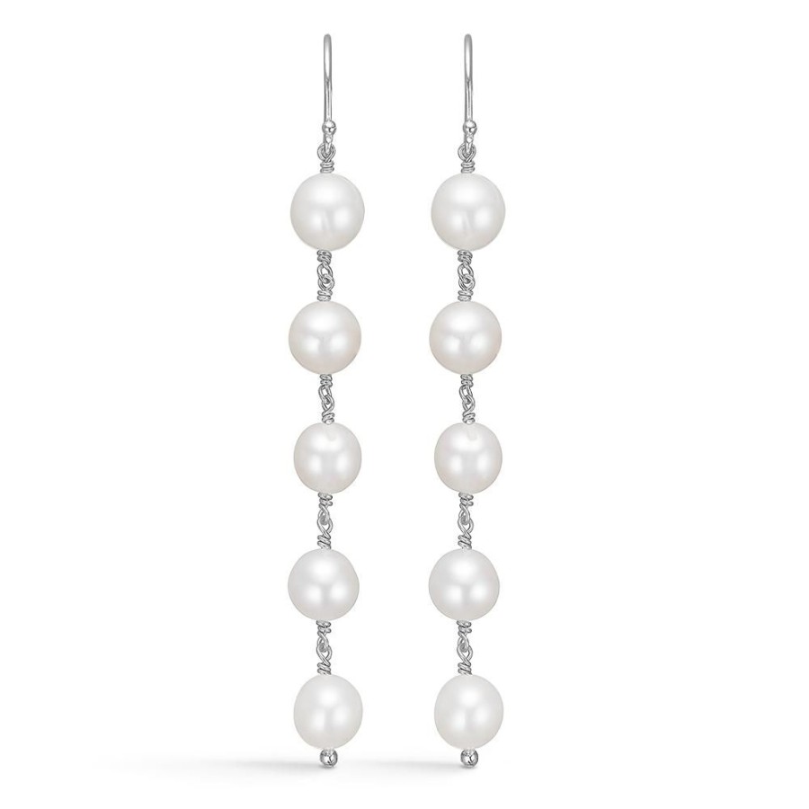 Jewellery Mads Z | Treasure Silver Earrings With 5 Cultured Pearls