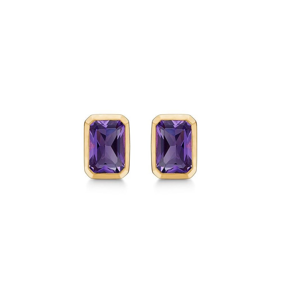 Jewellery Mads Z | Darling Earrings In 14 Ct. Gold With Amethyst