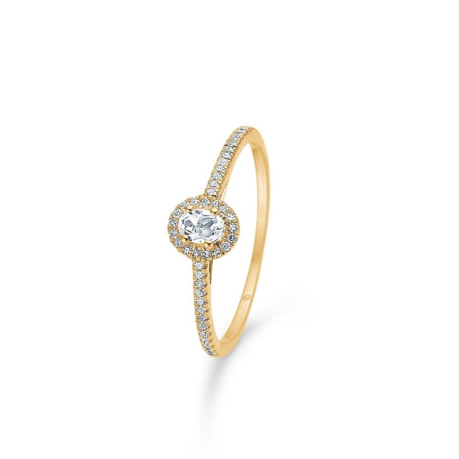 Jewellery Mads Z | Isabella Ring In 14 Ct. Gold With White Topaz And Diamonds