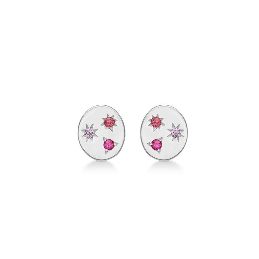 Jewellery Mads Z | Symphony Silver Earrings With Pink Tourmaline