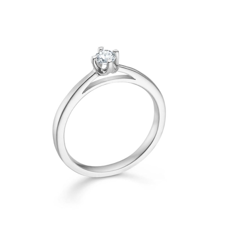 Jewellery Mads Z | Crown Ring 14 Ct. White Gold W. 0,16 Ct.