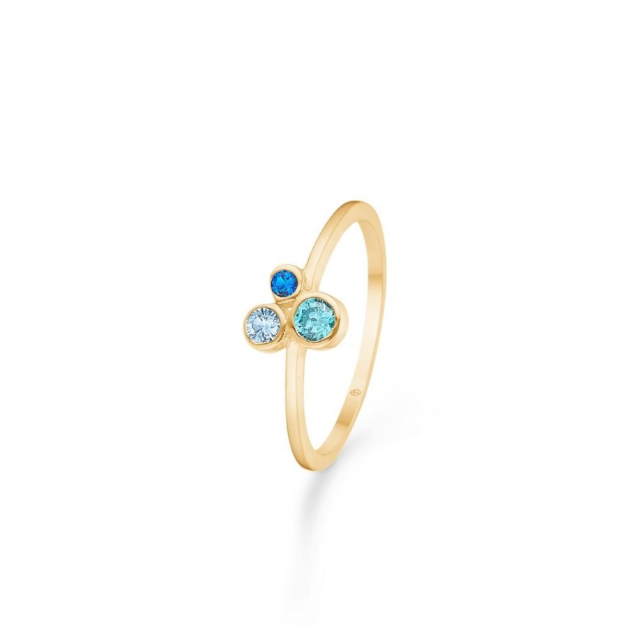 Jewellery Mads Z | Emily Ring In 8 Ct. Gold With Blue Zirconia