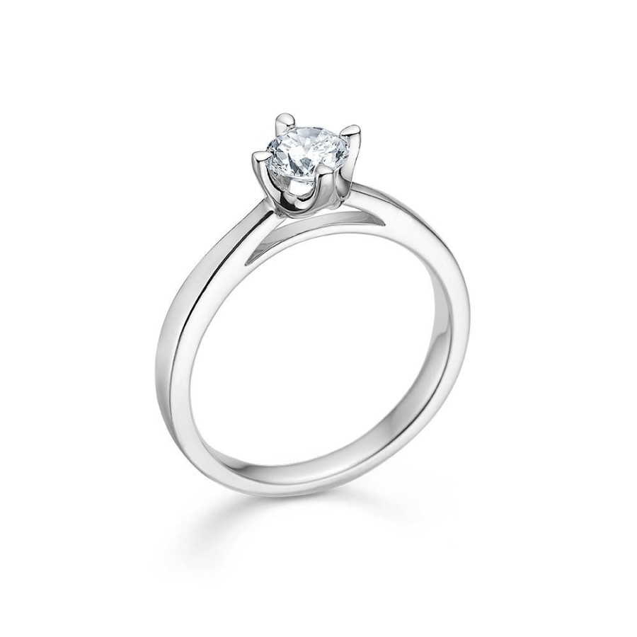 Jewellery Mads Z | Crown Ring 14 Ct. White Gold W. 0,50 Ct.