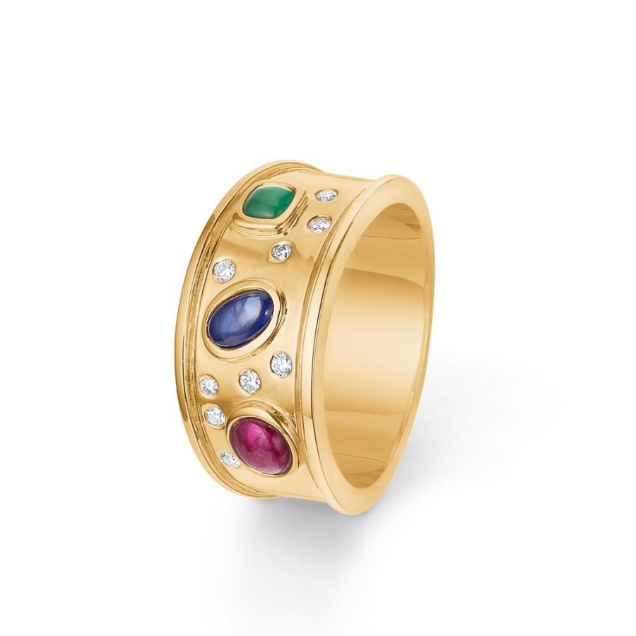 Jewellery Mads Z | King Ring In 14 Ct. Gold With Precious Stones