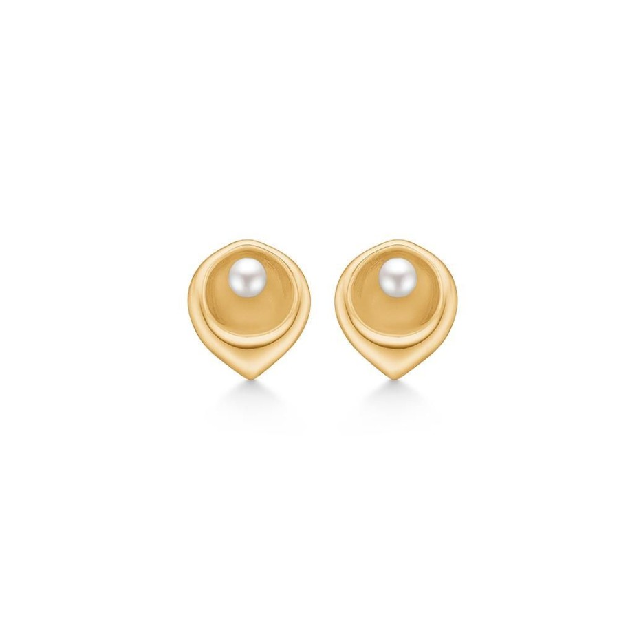 Jewellery Mads Z | Lily Earrings In 14 Ct. Gold W. Pearl