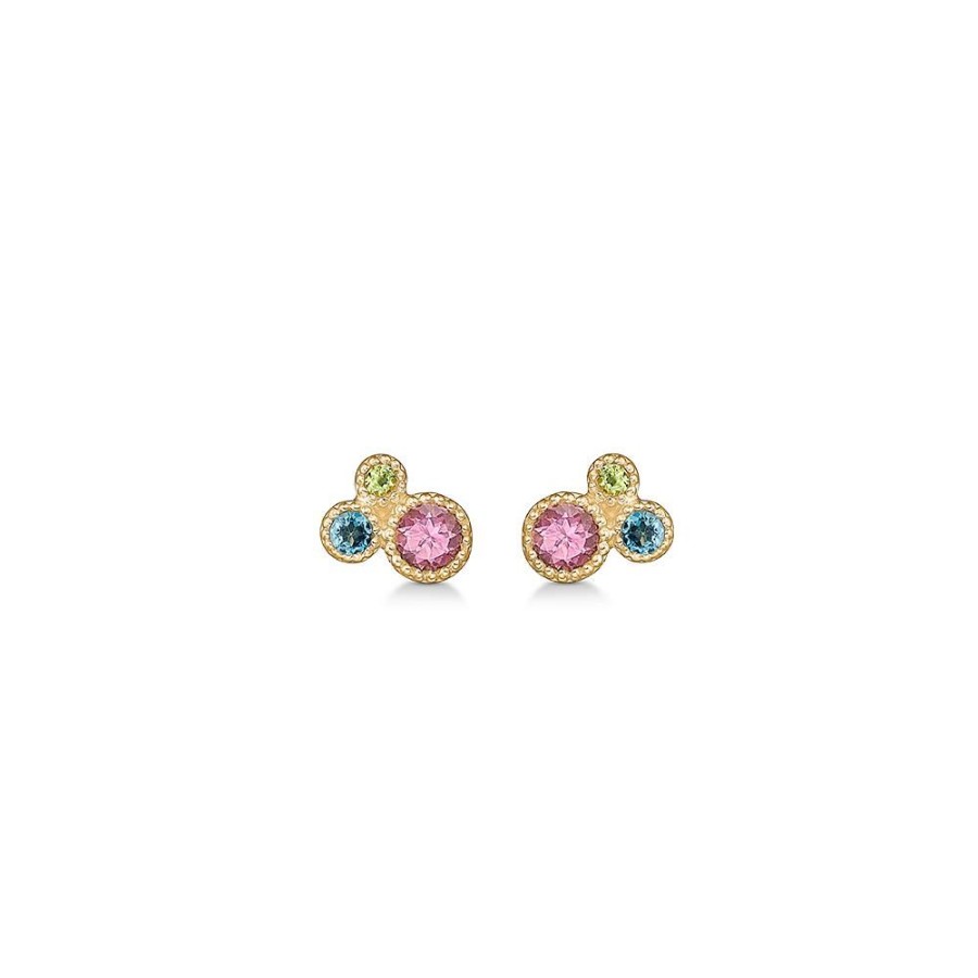 Jewellery Mads Z | Luxury Rainbow Earrings In 14 Kt. Gold With Real Gems