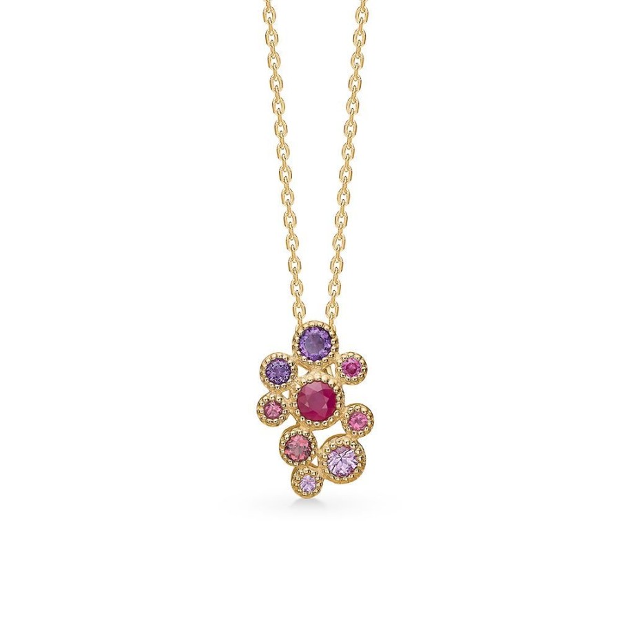 Jewellery Mads Z | Luxury Rainbow Pendant In 14 Ct. Gold With Genuine Stone