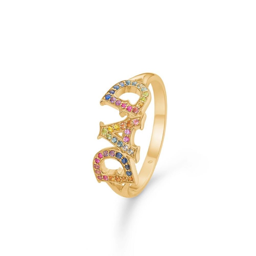 Jewellery Mads Z | Dad Ring In 14 Ct. Gold With Genuine Stone - Men'S Edition