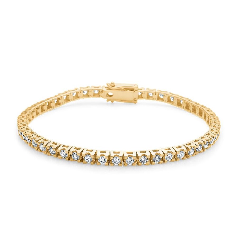 Jewellery Mads Z | Tennis Bracelet In 14 Ct. Gold With 3,00 Ct. Diamonds