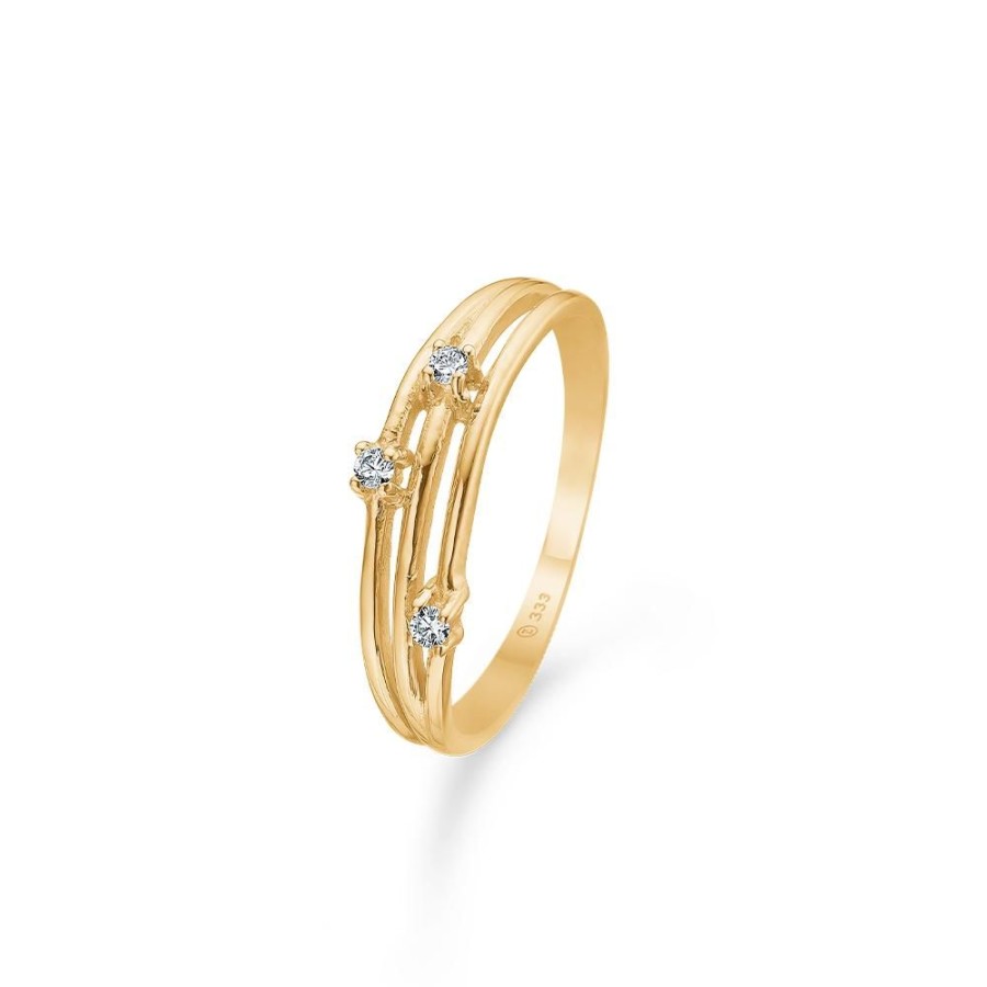 Jewellery Mads Z | Felicity Ring In 8 Ct. Gold With Zirconia