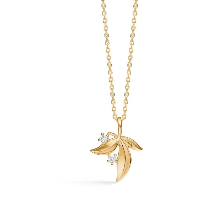 Jewellery Mads Z | Olive Love Pendant In 14 Kt. Gold With Diamonds