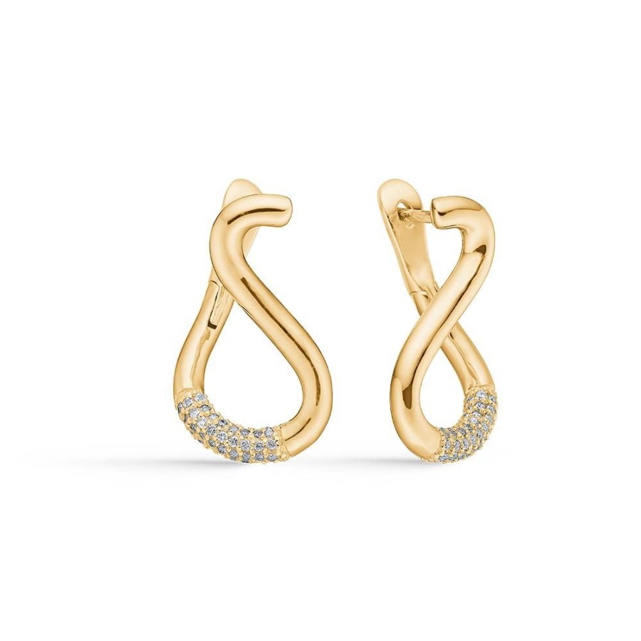 Jewellery Mads Z | Sway Earrings In 14 Ct. Gold With Diamonds