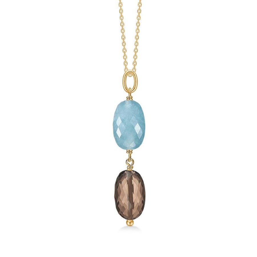 Jewellery Mads Z | Cocktail Pendant In 14 Ct. Gold With Smoky Quartz